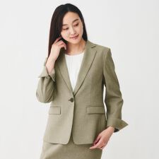 【洗えるお仕事スーツ】ドライメランジ テーラードジャケット
