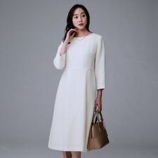 【セットアップ可能きれいめ】ツイードワンピース