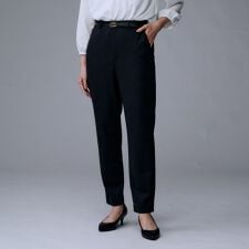 【洗えるスーツ／ストレッチ】ウール混ジャージ テーパードパンツ