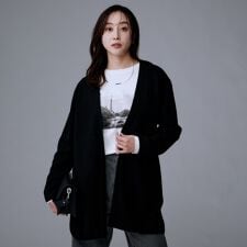 アンタイトル(UNTITLED)の【洗えるミドル丈軽羽織り】ミラノリブカーディガン