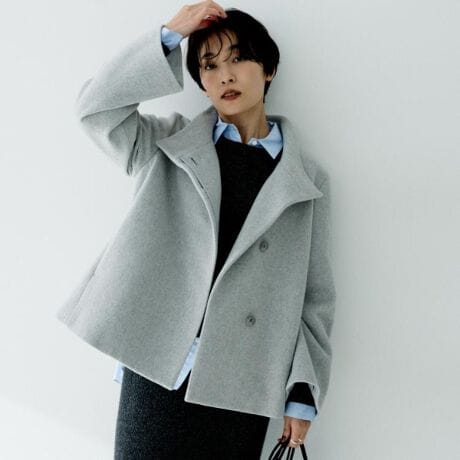 【着回しが効く／オンオフアウター】ウールショートコート