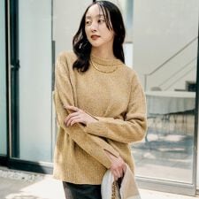 【ゆったり】三つ杢カラーニット