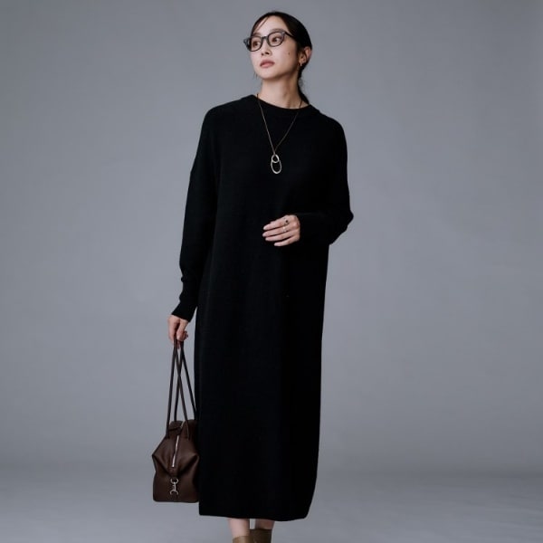 美品　アンタイトル ロングワンピース トリアセエアクロスワンピース（マキシ・ロングワンピース