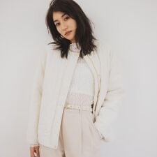 アンタイトル(UNTITLED)の【軽量／洗える／ファスナー付き】中綿 キルトコート