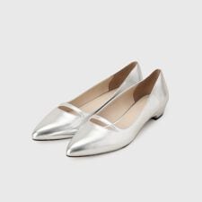 メタリックフラットシューズ