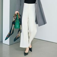 【あったか素材ストレッチ性】裏起毛ワイドパンツ