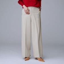 【あったか素材ストレッチ性】裏起毛ワイドパンツ