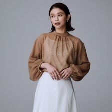 シアーカットジャカード ブラウス
