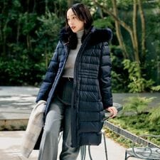 【はっ水機能フード取り外し可防寒】ロングダウンコート