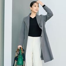 【きれいめスタイリッシュ】2WAYスタンドカラーロングコート