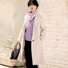 【きれいめスタイリッシュ】2WAYスタンドカラーロングコート