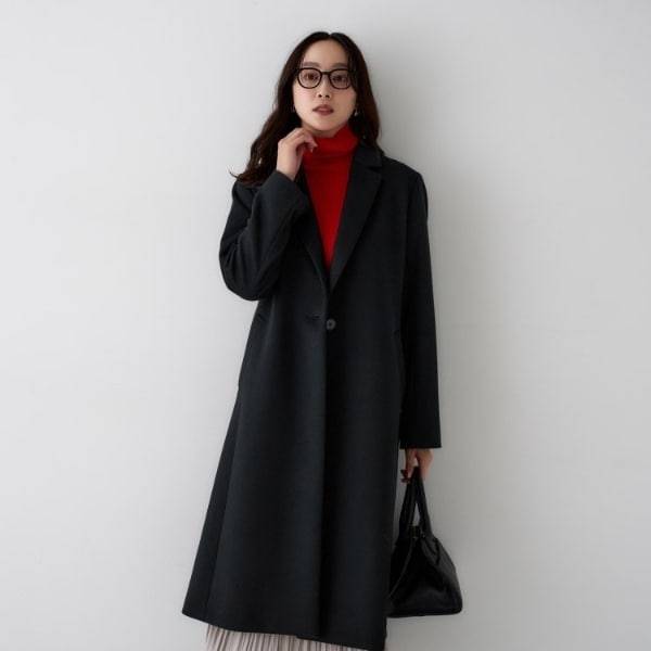 ゆったりシルエット】パイルジャージ ミドル丈コート | アン