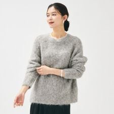 【ゆったり】アルパカ混シャギーニット