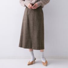 【ふんわりタイト見え】グレンチェックスカート