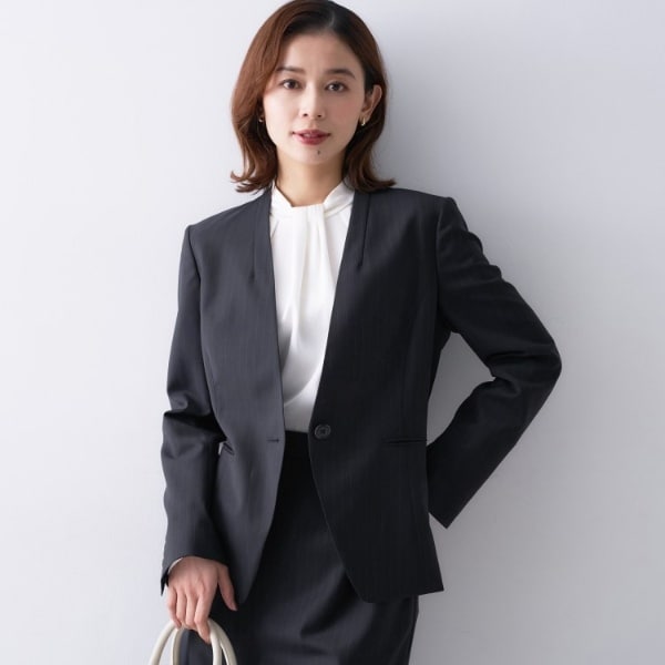 セレモニー／セットアップ可能／洗える】TWC ノーカラージャケット