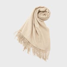 ハウンドトゥース柄ウールカシミヤストール