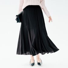 【洗えるセレモニーにも後ろウエストゴム】ロングスカート