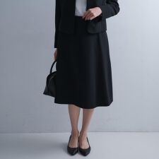 【洗えるスーツストレッチ性】フレアスカート