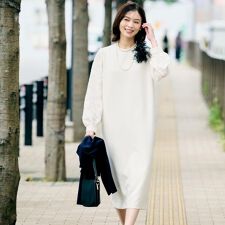 【セレモニーお呼ばれドレス洗える】カットジャカードスリーブ ワンピース