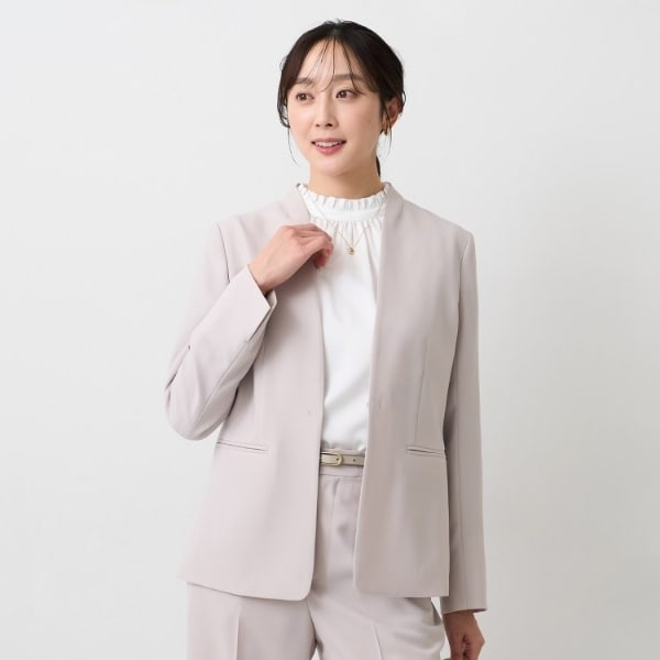 アンタイトル　新品　ノーカラージャケット　ウォッシャブル　サイズ4 セットアップ可UV接触冷感】エアリーノーカラージャケット | アン
