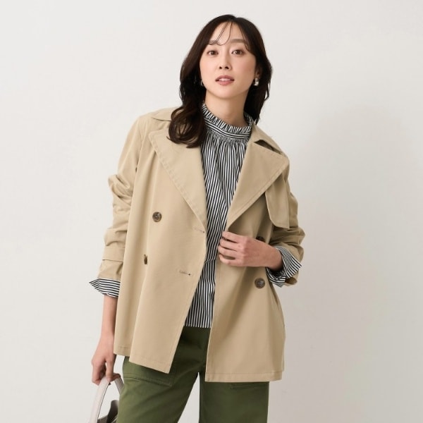 美品 アンタイトル シャンブレーギャバトレンチコート 2 美品 アンタイトル シャンブレーギャバトレンチコート 2 ギャバ