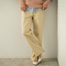 【コットン100洗える】サテンベイカーパンツ