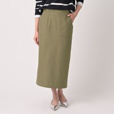 【洗える後ろウエストゴム】オックスアイラインスカート