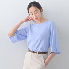 袖スリットニットプルオーバー