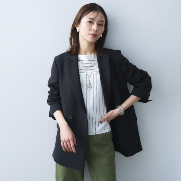 洗えるストレッチ性】ダブルブレストジャケット | アンタイトル