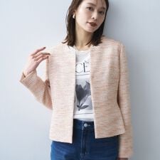 【きれいめ】ツイード ペプラムジャケット