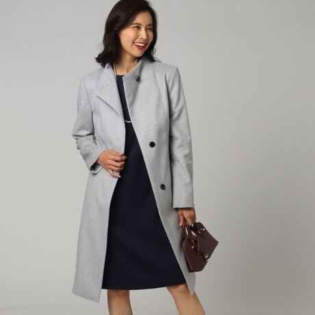 スタンドネックベルテッドウールコート | アンタイトル(UNTITLED  