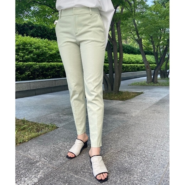 褒められパンツSTYLE UP PANTS】麻混ストレッチテーパードパンツ