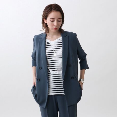 More 5月号掲載こなれsetup洗えるuvケア吸水速乾 エフォートレス ダブルテーラードジャケット インディヴィ Indivi ファッション通販 マルイウェブチャネル