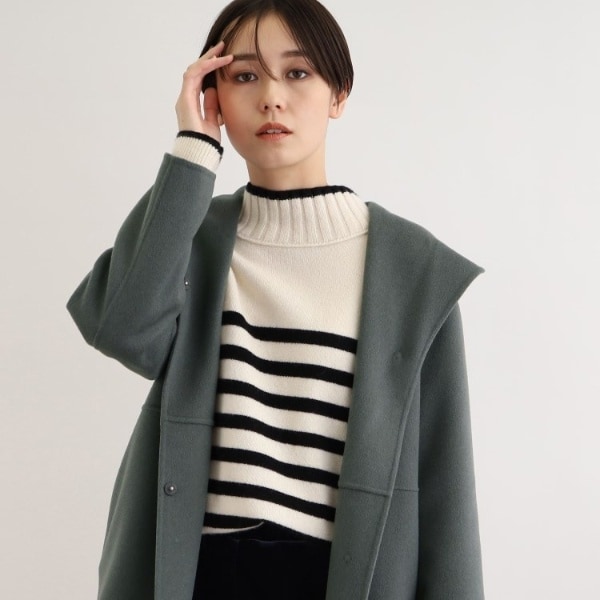ウールカラーコート】フーテッドリバーコート | インディヴィ(INDIVI