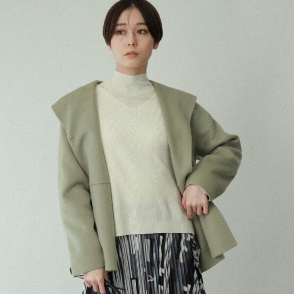 ウールカラーコート】フーテッドリバーコート | インディヴィ(INDIVI