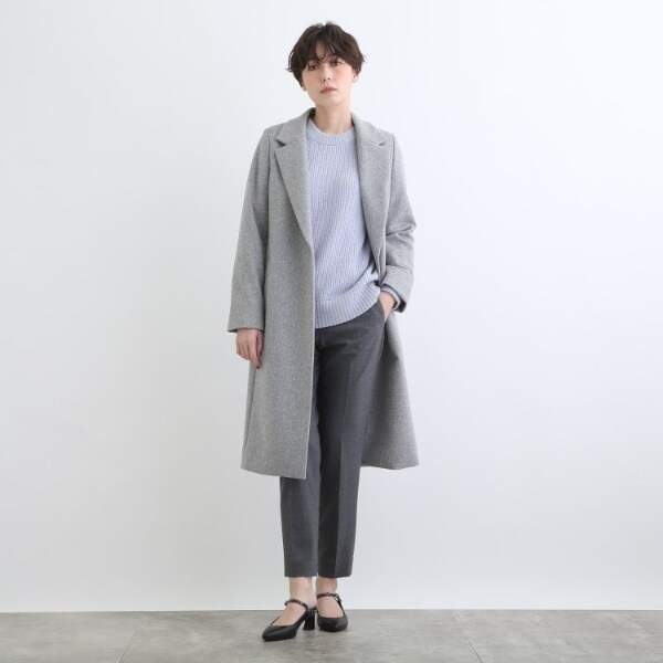 大幅値下げ★！INDIVI/日本製ウール100%チェスターコート 定番人気！名品コート日本製】ウール100チェスターコート