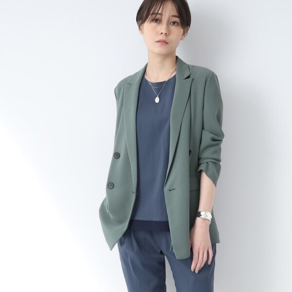 新色登場！大人気こなれSETUP洗える】ダブルジャケット 〈夏の通勤に 