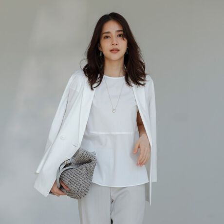 洗える！SETUP可能UVケア接触冷感日本製】麻混ダブルジャケット  