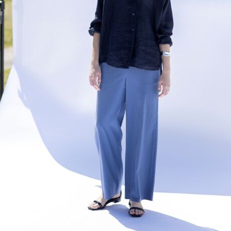 褒められパンツウエストゴム洗えるSETUP可能】美脚ワイドパンツ  