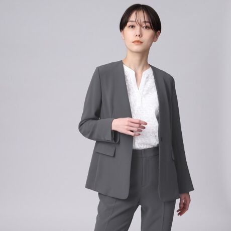 洗える日本製】ノーカラージャケット | インディヴィ(INDIVI) | マルイ 