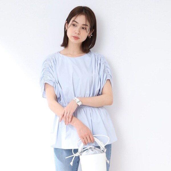美品＊INDIVI＊洗える/二の腕カバー＊ドロストドルマントップス 洗える二の腕カバー】ドロストドルマントップス | インディヴィ