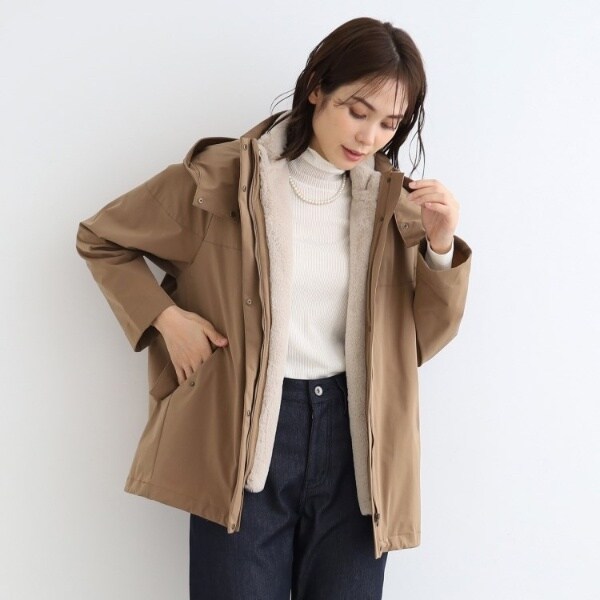 SLOBE IENA T/Cツィルフードブルゾン　ブラウン SLOBE IENA T/Cツィルフードブルゾン ブラウン