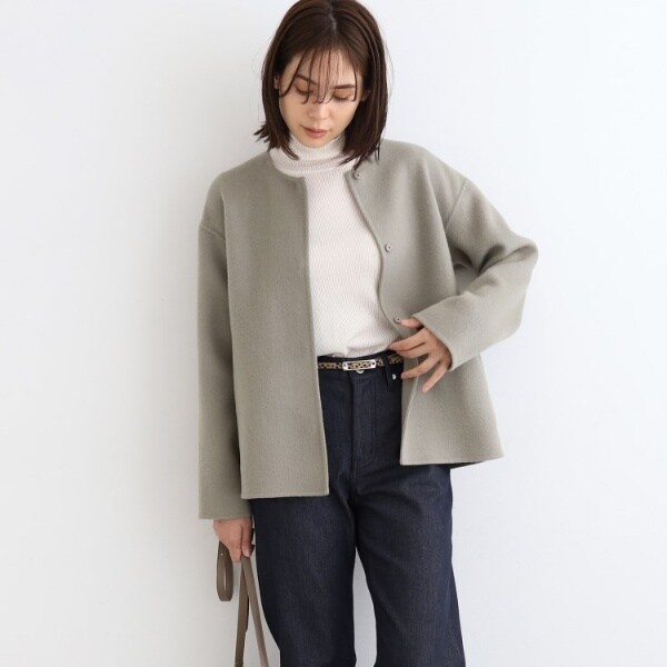 ウール／カラーコート】リバーショートコート | インディヴィ(INDIVI