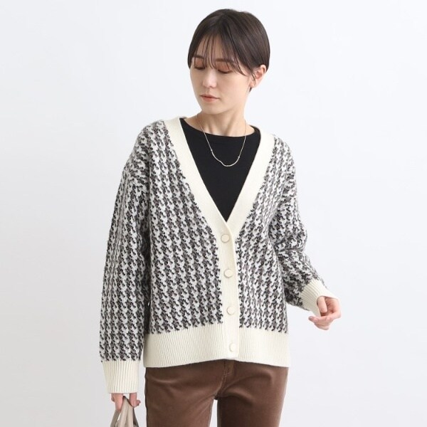 美品★ドゥーズィエムクラス ジャカードカーディガン ニット 千鳥格子 ゆったり 楽天市場】千鳥格子 カーディガンの通販