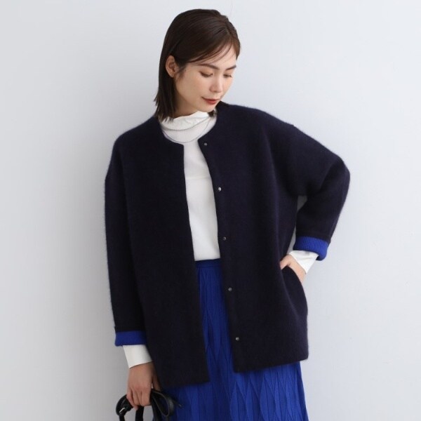 INDIVI【洗える／フォックス混】エアリーミドルニットコーディガン 洗える／フォックス混】エアリーミドルニットコーディガン