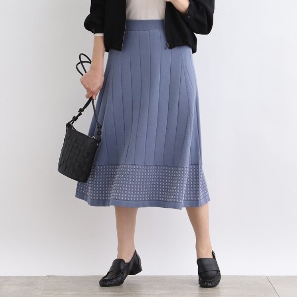 ❤︎インディヴィ ニットスカート❤︎ 【SETUP可能】スウェットライク