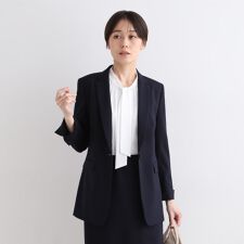 【定番スーツ／ウール混】無地テーラードジャケット