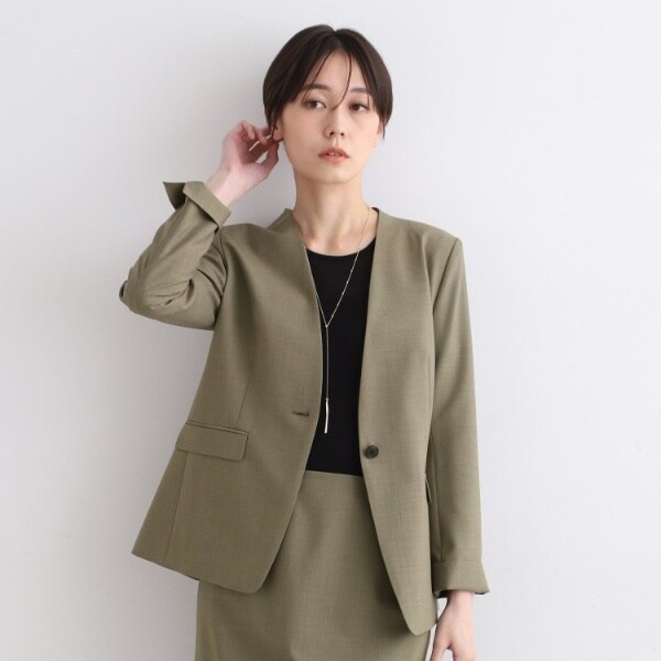 【美品】インディヴィ　セットアップ　スーツ　ジャケット　日本製　サイズ40 INDIVI スーツ 春SALE！「日本製／トリアセテート混」スタイル