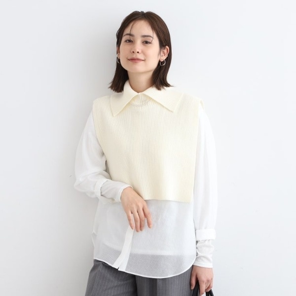 【洗える／ウール混／無縫製】美シルエットニット 洗える／ウール混／無縫製】美シルエットニット（ニット