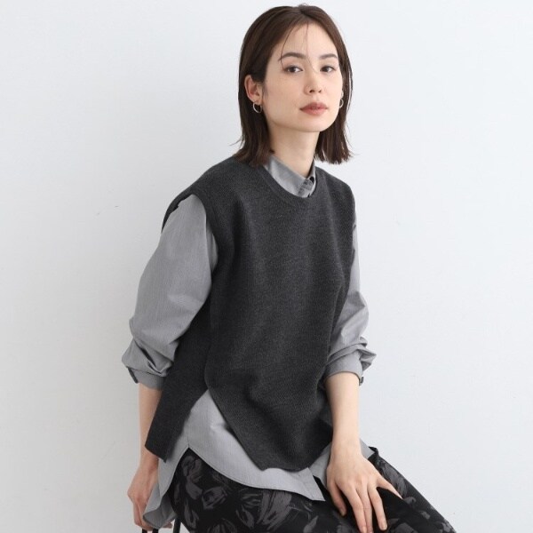 洗える】アシンメトリーニットベスト | インディヴィ(INDIVI) | マルイ